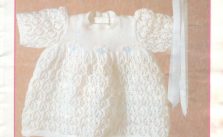 Lacy dress Bonnet and bottees knit pattern