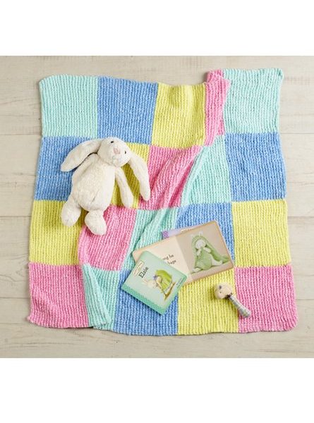 Nippers Checkerboard Baby Blanket Free Knitting Pattern