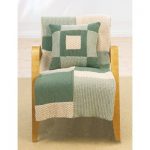 Patons Open Windows Afghan & Pillow Free Easy Home Decor Knit Pattern