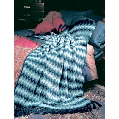 Patons Shaded Chevron Free Intermediate Afghan Knit Pattern