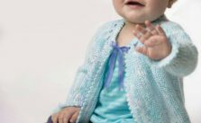 Picot edge baby jacket free knitting pattern