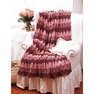 Pink Ripple Blanket Free Easy Knit Pattern