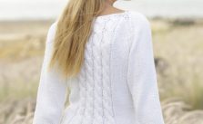 Romantic Twist Free Cable and Peplum Cardigan Knit Pattern