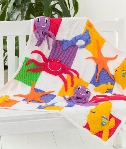Sea Creatures Throw Free Knit Pattern