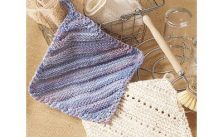 Simple Ridge & Eyelet Free Easy Dishcloth Knit Pattern