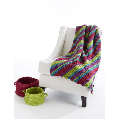 Sugarplum Stripes Throw Free Knitting Pattern
