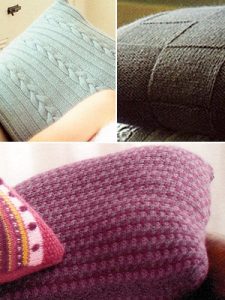 Three variety free knit pillow patterns