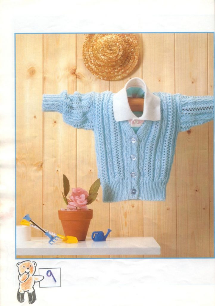 v-neck-lace-rib-baby-cardigan-knit-pattern