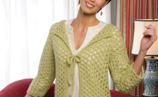 Mesh knit cardigan free knitting pattern