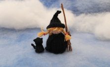 Little witch girl and her cat