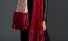 Argyle Cable Lace Knit Super Scarf