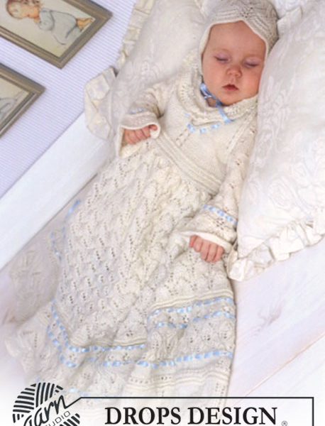 Drops Baby Free Christening Set Knitting Pattern