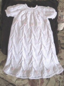 Floral Trellis Christening Gown free knitting pattern