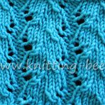 Free Ribbed Lace Knitting Stitch by Knitting Bee www.knitting-bee.com