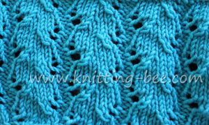 Free Ribbed Lace Knitting Stitch by Knitting Bee www.knitting-bee.com
