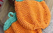 Roasted Pumpkin Free Potholder Knitting Pattern