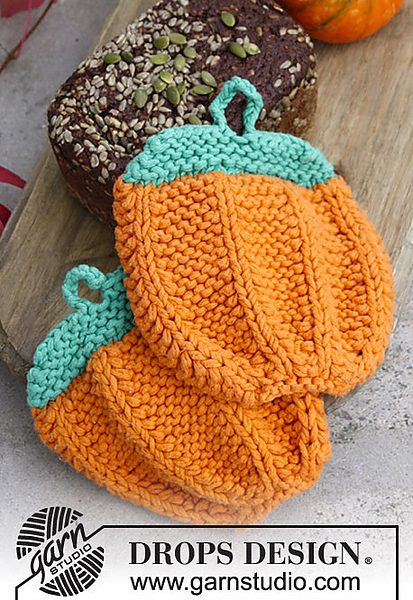 Roasted Pumpkin Free Potholder Knitting Pattern