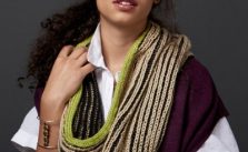 Shadow Cowl with Accent Trim Free Knitting Pattern