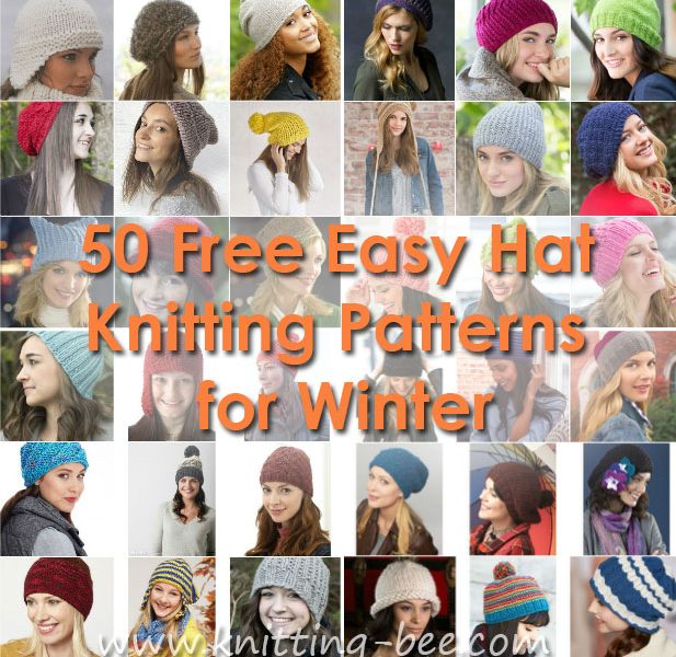 50 Free Easy Hat Knitting Patterns for Winter