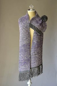Checked Hat and Scarf Free Knitting Pattern