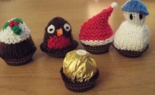 Christmas Knitting Patterns fit a Ferrero Rocher chocolate