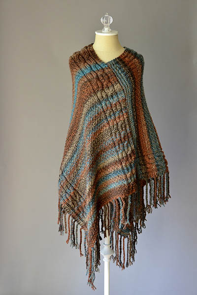 cabled poncho free knitting pattern