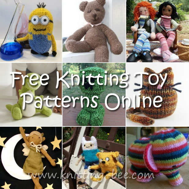 Free knitting toy patterns online http://www.knitting-bee.com/
