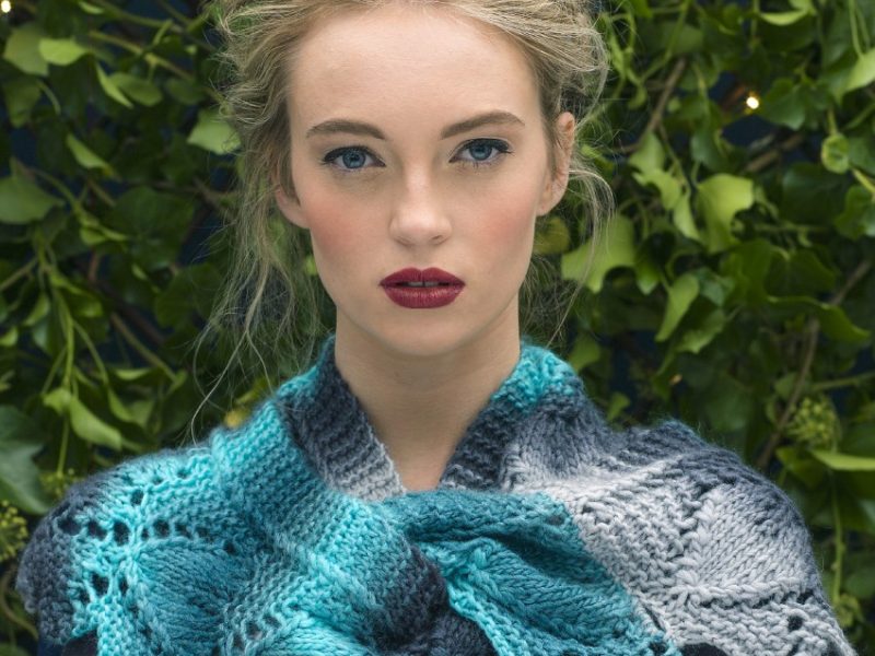 Frosted Leaves Free Lace Cowl Knitting Pattern