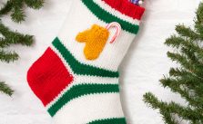 Holiday Stocking with Mitten Pocket Free Knit Pattern
