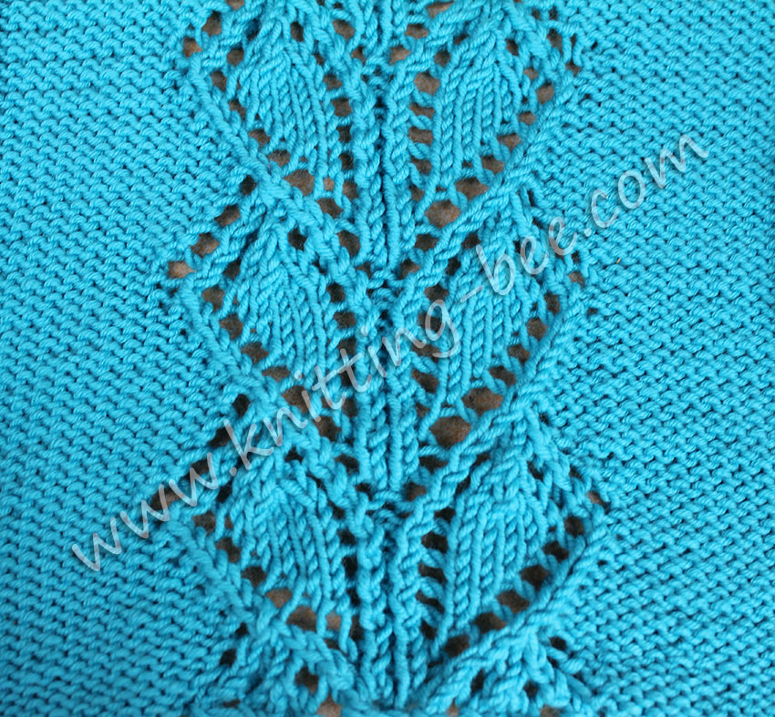 Lace Heart Shaped Panel Free Knitting Stitch https://www.knitting-bee.com/