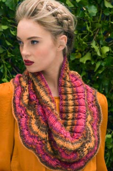 Spiced Punch Free Lace Cowl Knitting Pattern