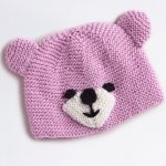 Merino 4 Ply Baby Beanie Hat with Bear Theme