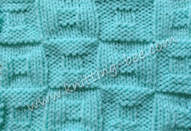 Square in a Square Checkerboard Knitting Stitch http://www.knitting-bee.com/