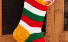 Striped Holiday Stocking Free Knit Pattern