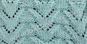 Triangular Columns Free Lace Knitting Stitch by http://www.knitting-bee.com/