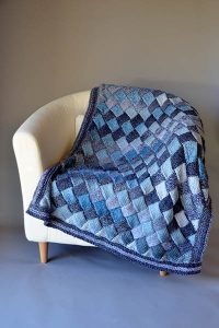 Woven Sky Throw Free entrelac knitting pattern