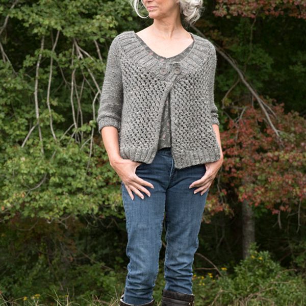 Battine Open Work Knit Cardigan Free Pattern