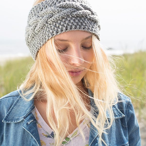 Cable and Seed Stitch Headband Free Knit Pattern