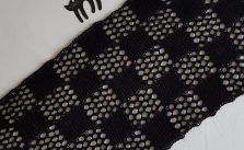 Checkered Lace Scarf Free Knitting Pattern
