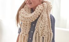 Drop Stitch Scarf Bulky Yarn Knitting Pattern Free