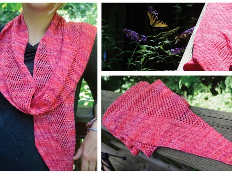 Fiona mesh lace motif with a diagonal rib
