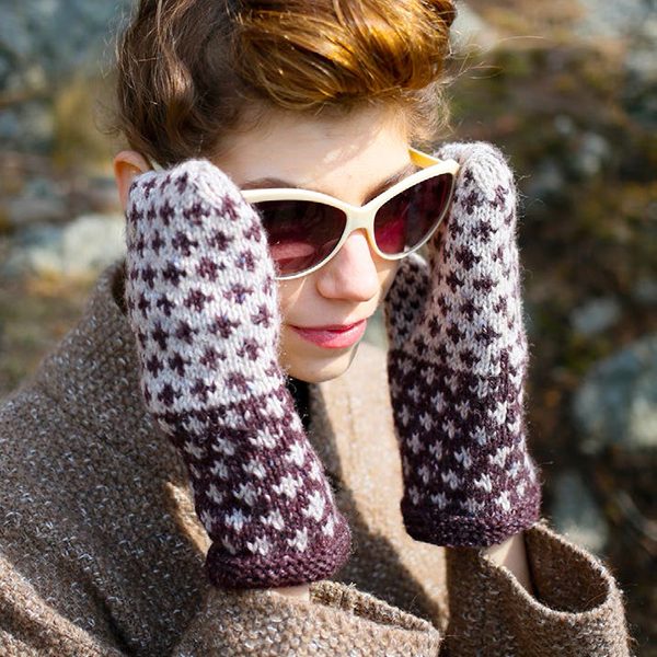 Fox Grape Fair Isle Mittens Free Knitting Pattern