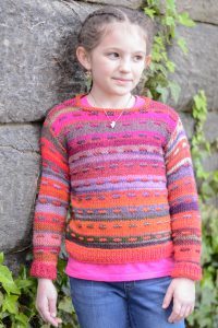 Girl's Sunset Pullover Free Knitting Pattern