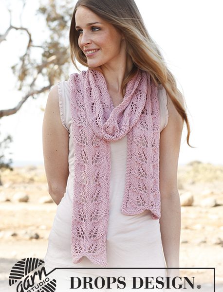 Honey rose lace leaf stitch scarf pattern knit