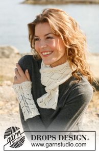 Lace Scarf and Wrist Warmers Free Knitting Pattern