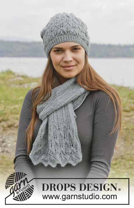 Lake District Free Lace Scarf and Hat Knitting Pattern