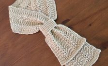 Leather Ring Feather and Fan Ripple Stitch Scarf