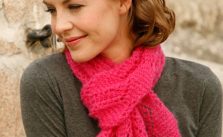 Raspberry Ripple Free Lace Scarf Knitting Pattern