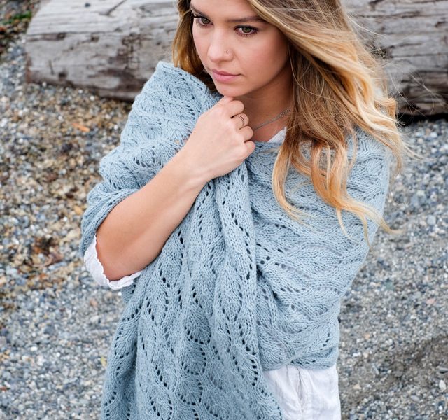 Shells & tide free lace shawl knitting pattern