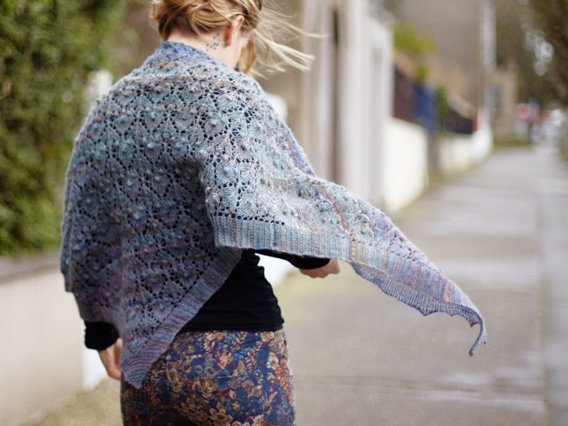 Viaduct hallow triangle shawl free knitting pattern